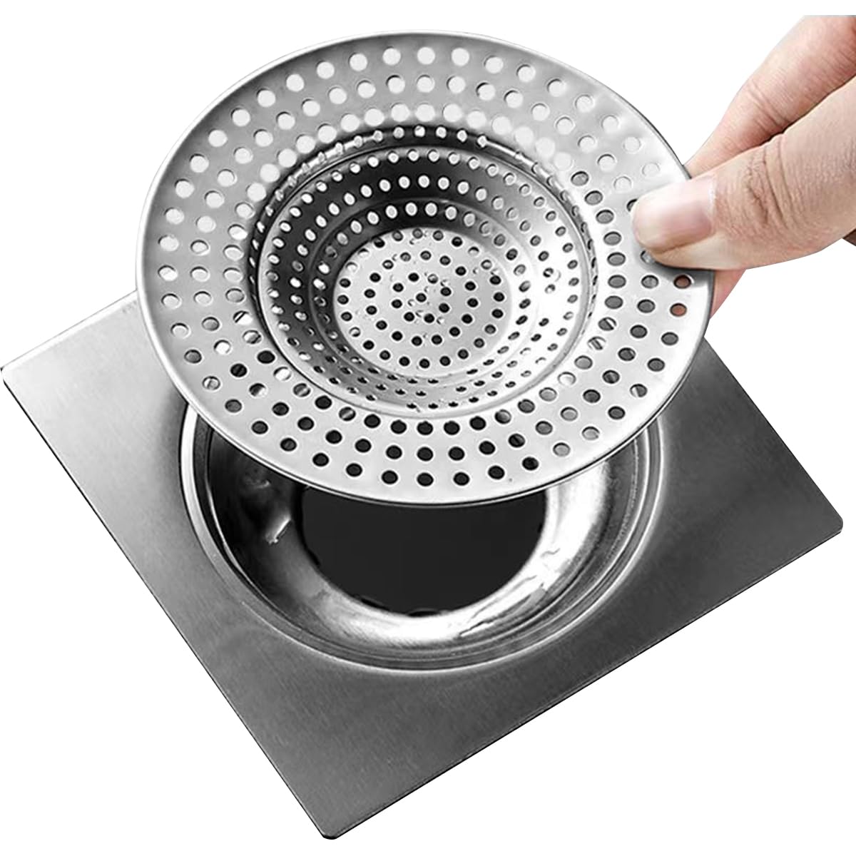 HASTHIP 2Pcs Universal Stainless Steel Bathroom Floor Drain Hair Catcher Anti-Clogging Sewer Filter, Bathroom Hair Filter, Hair Blocking net, Kitchen Anti Clogging HASTHIP 2Pcs Universal Stainless Steel Bathroom Floor Drain Hair Catcher Anti-Clogging Sewer Filter, Bathroom Hair Filter, Hair Blocking net, Kitchen Anti Clogging